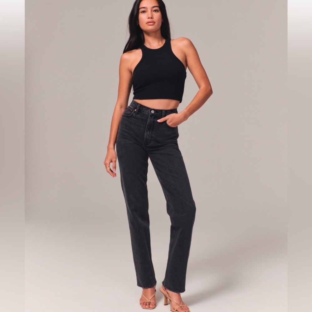 Abercrombie & Fitch 90’s Black Straight Ultra High Rise Jeans
